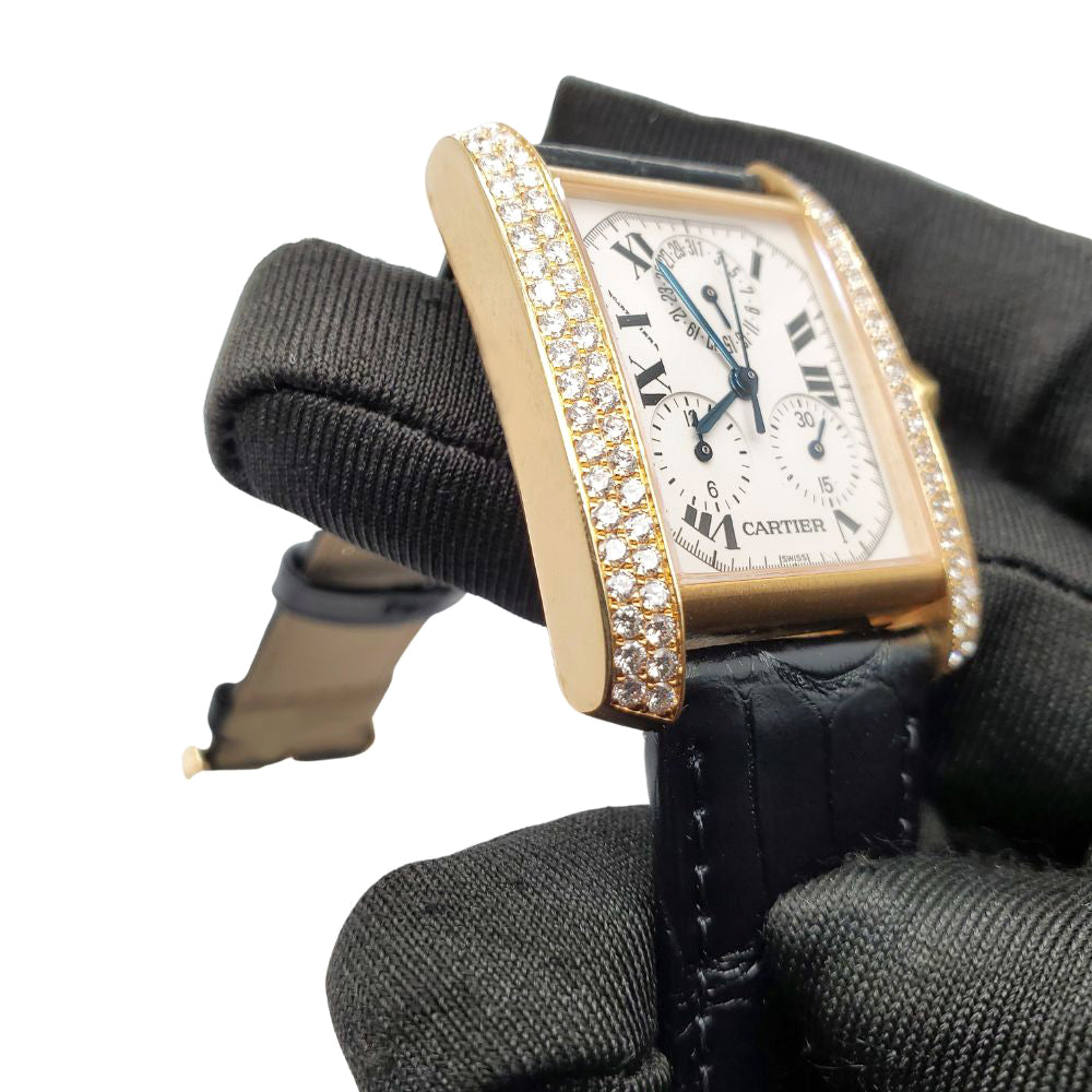 CARTIER Tank Francaise Lady's Watch w/ 25 Diamonds