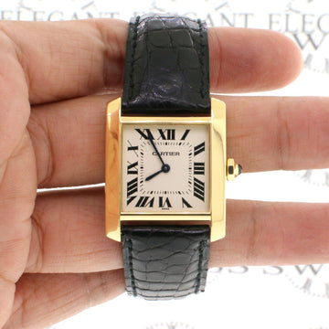 Cartier Tank Francaise 25MM 18K Yellow Gold Ladies Watch Roman Dial 1821