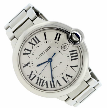 Cartier Ballon Bleu 42mm Silver Dial Steel Watch W69012Z4 3001