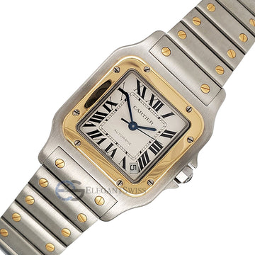 Cartier Santos Galbee XL 32mm Silver White Dial Steel Yellow Gold Watch W20099C4