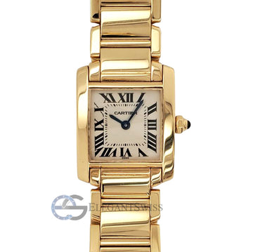 Cartier Tank Francaise 20MM Yellow Gold Roman Dial Ladies Watch W50002N2 Box Papers