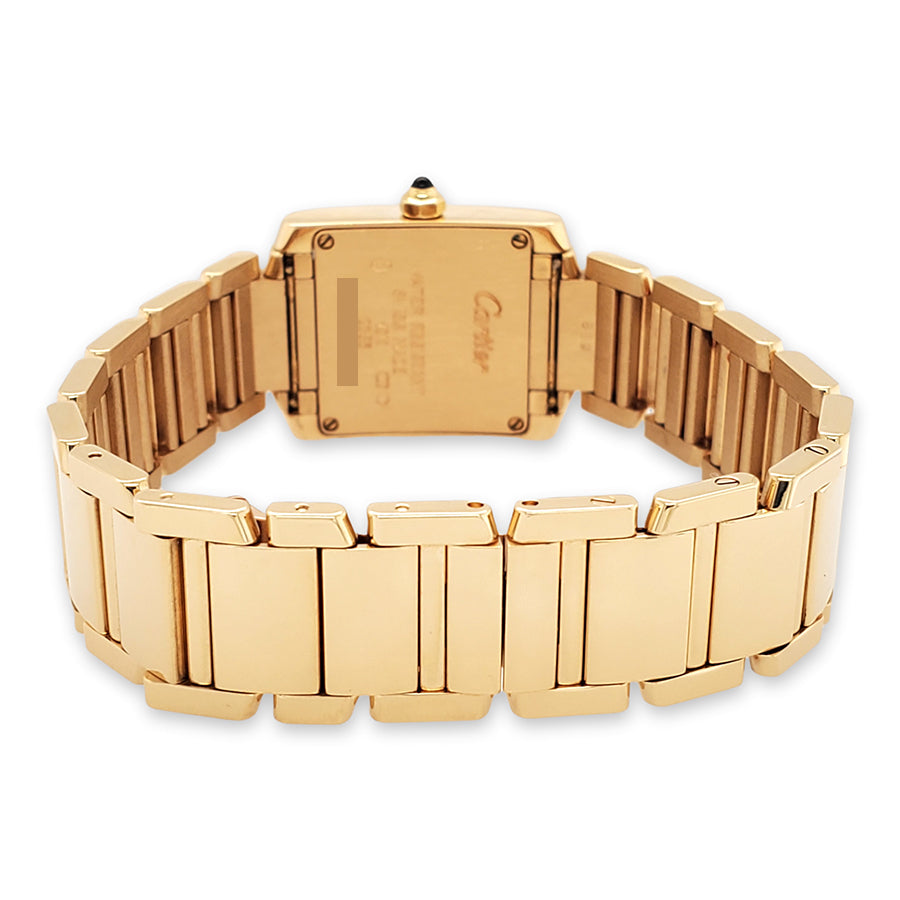 Cartier Tank Francaise 2385 18k Yellow Gold Diamond Ladies Watch