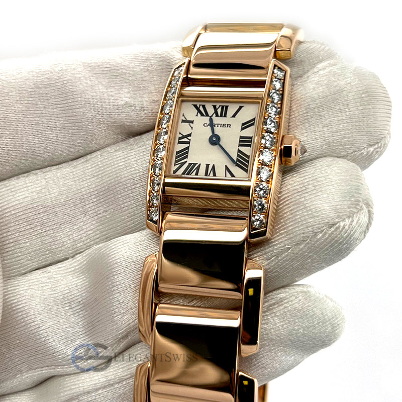 Cartier Tankissime 20mm Silver Dial Rose Gold Ladies Watch 2801