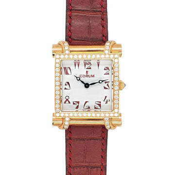 Corum Antika Ladies 18K Rose Gold Original Diamond Bezel White Dial Limited Edition Watch 055.653.85