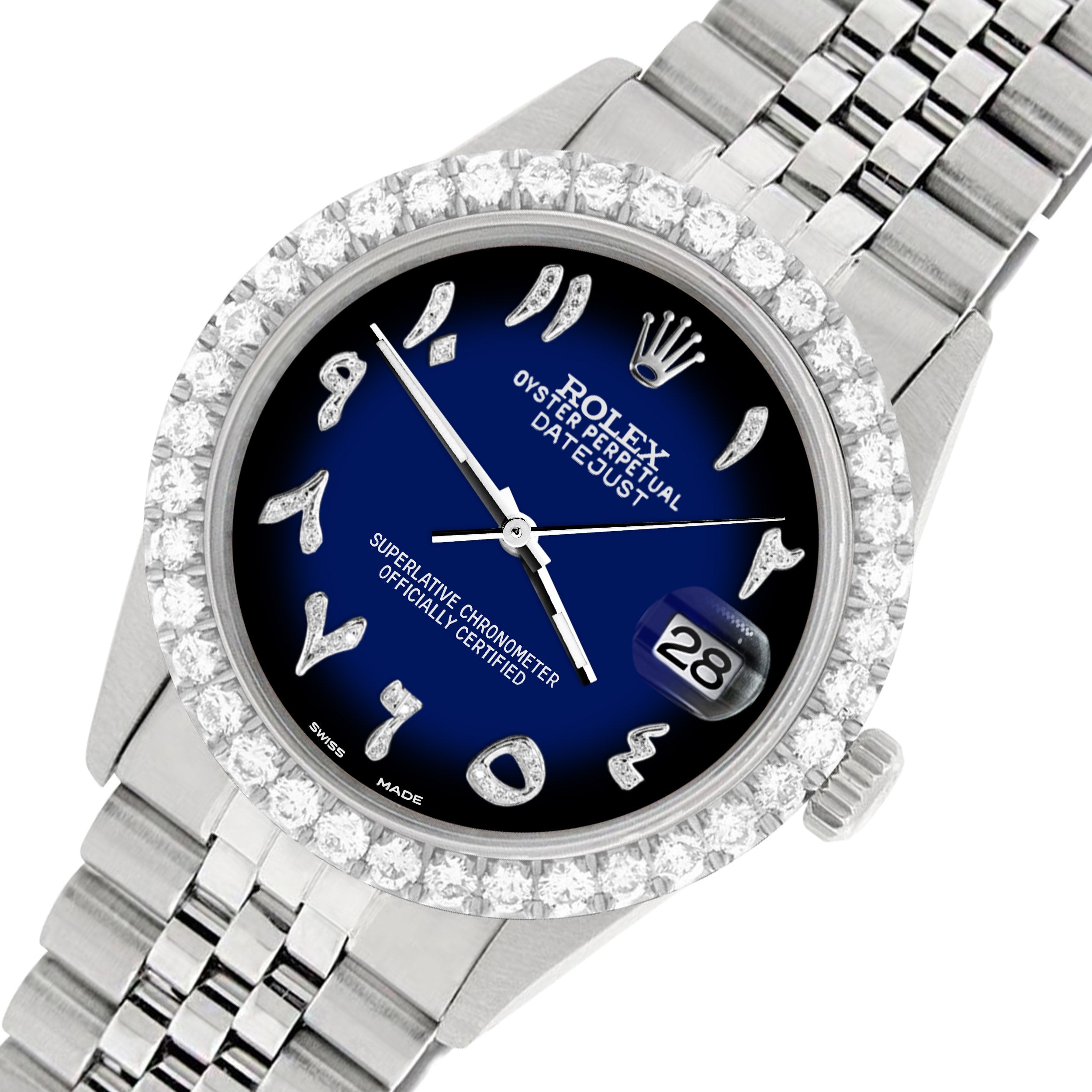 Rolex datejust 2024 blue vignette