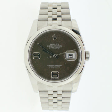 Rolex Datejust Rhodium Floral Dial 36mm Stainless Steel Jubilee Watch 116200