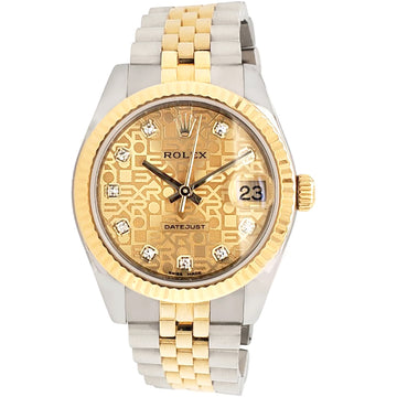 Rolex Datejust 31mm 2-tone Factory Champagne Jubilee Diamond Anniversary Dial Watch 178273