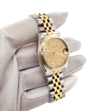 Rolex Datejust 31mm 2-tone Factory Champagne Jubilee Diamond Anniversary Dial Watch 178273