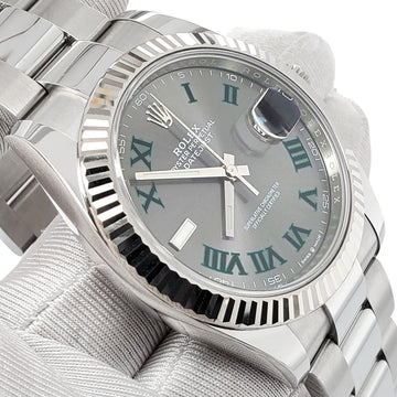 Rolex Datejust 41 126334 Wimbledon Slate Roman Dial Steel Watch 2021 Box Papers