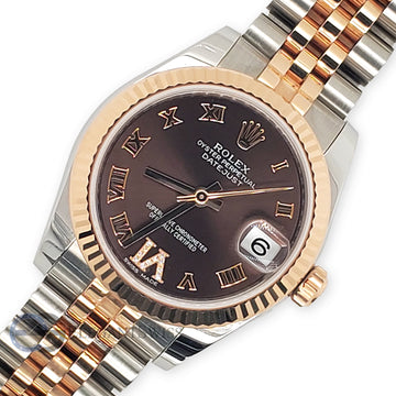 Rolex Datejust 31mm 178271 2-tone Chocolate Diamond Roman VI Roman Dial Jubilee Watch 2017 Box Papers