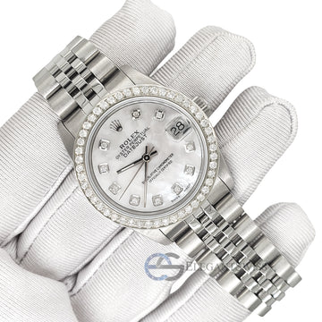 Rolex Datejust 31mm Diamond Bezel/White MOP Dial Steel Jubilee Watch