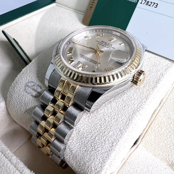 Rolex Datejust 31mm 178273 2-tone Silver Diamond Roman VI Roman Dial Jubilee Watch Box Papers