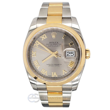 Rolex Datejust 116203 Roman Slate Dial 36mm Two-Tone Oyster Watch