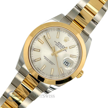 Rolex Datejust 41 126303 Silver Dial Yellow gold and steel Oyster Watch Box Papers