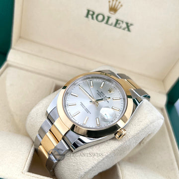 Rolex Datejust 41 126303 Silver Dial Yellow gold and steel Oyster Watch Box Papers
