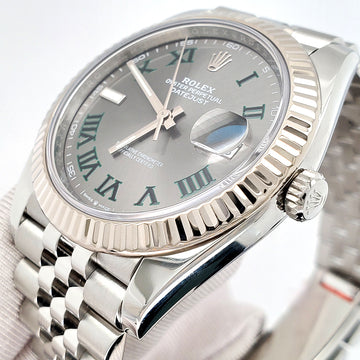Rolex Datejust 41 126334 Wimbledon Slate Roman Dial Steel Jubilee Watch 2020 Box Papers