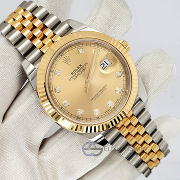 Rolex Datejust 41 126333 Champagne Diamond Dial Yellow Gold/Steel Jubilee Watch Box Papers 2018