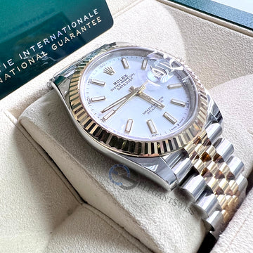 Unworn Rolex Datejust 41 126333 White Stick Dial Steel/Yellow Gold Jubilee Watch 2022 Box Papers