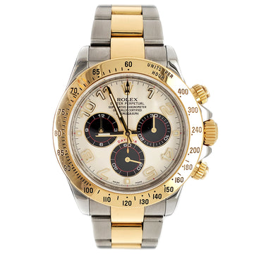 Rolex Cosmograph Daytona 2-Tone Panda Dial 40mm Watch Box Papers 116523