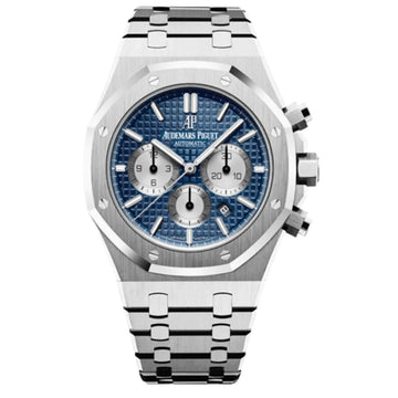 Audemars Piguet Royal Oak Chronograph 41mm Blue Dial Stainless Steel Watch 26331ST.OO.1220ST.01 Box Papers