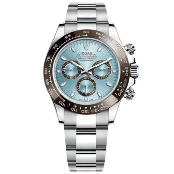 Rolex Cosmograph Daytona 40mm Ice Blue Dial Platinum Oyster Mens Watch 116506 Box Papers