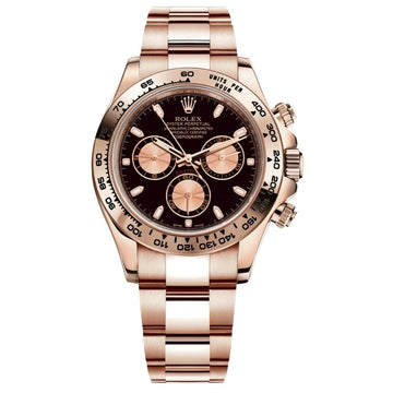 Rolex Daytona 40mm Black Dial Rose Gold Oyster Watch 116505 Box Papers