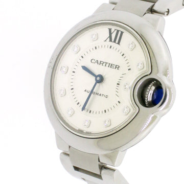 Cartier Ballon Bleu Stainless Steel Factory Diamond Dial 33mm Watch