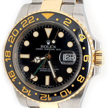 Rolex GMT-Master II 40mm 2-Tone Yellow Gold Steel Mens Watch 116713