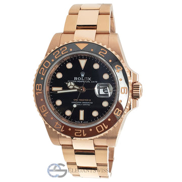 Rolex GMT-Master II 40MM Rose Gold Rootbeer Oyster Watch 126711CHNR Box Papers