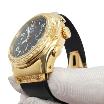 Hublot MDM Elegant Chronograph 40mm Yellow Gold Diamond Watch 1810.3.054