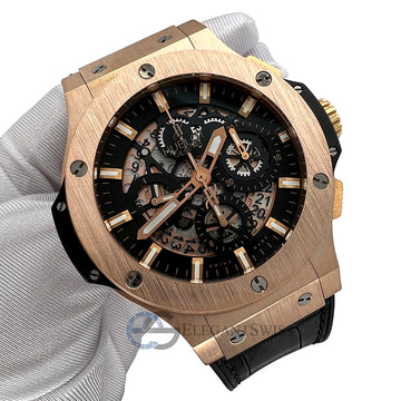 Hublot Big Bang Aero Bang 44mm Skeleton Dial Rose Gold Watch Box Papers