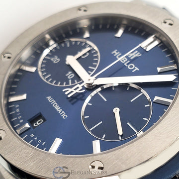 Hublot Classic Fusion Chronograph 45mm Titanium Blue Dial Watch, 521.NX.7170.LR