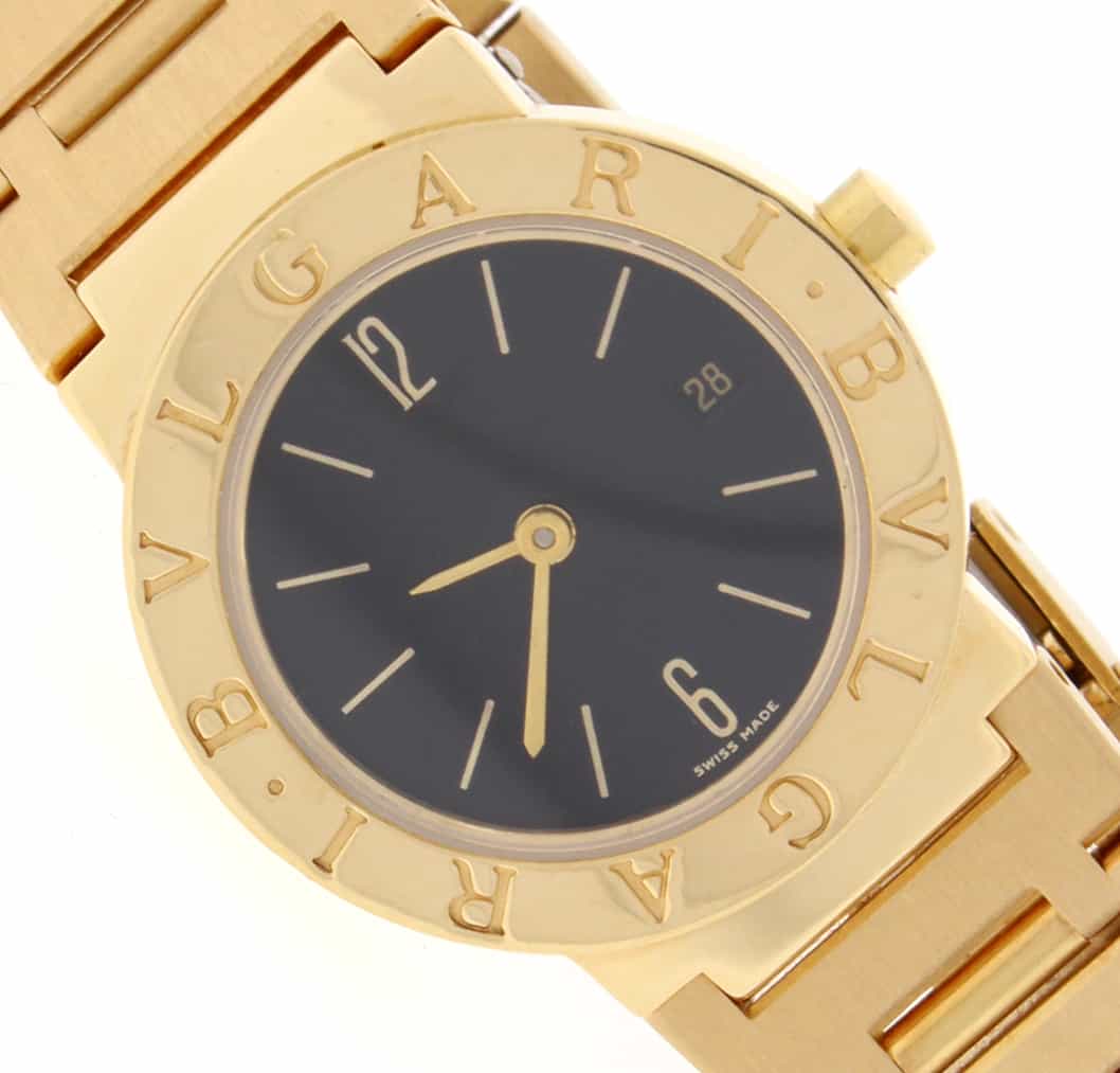 Bvlgari Bvlgari 18K Yellow Gold 26MM Black Dial Ladies Watch BB.26.GGD