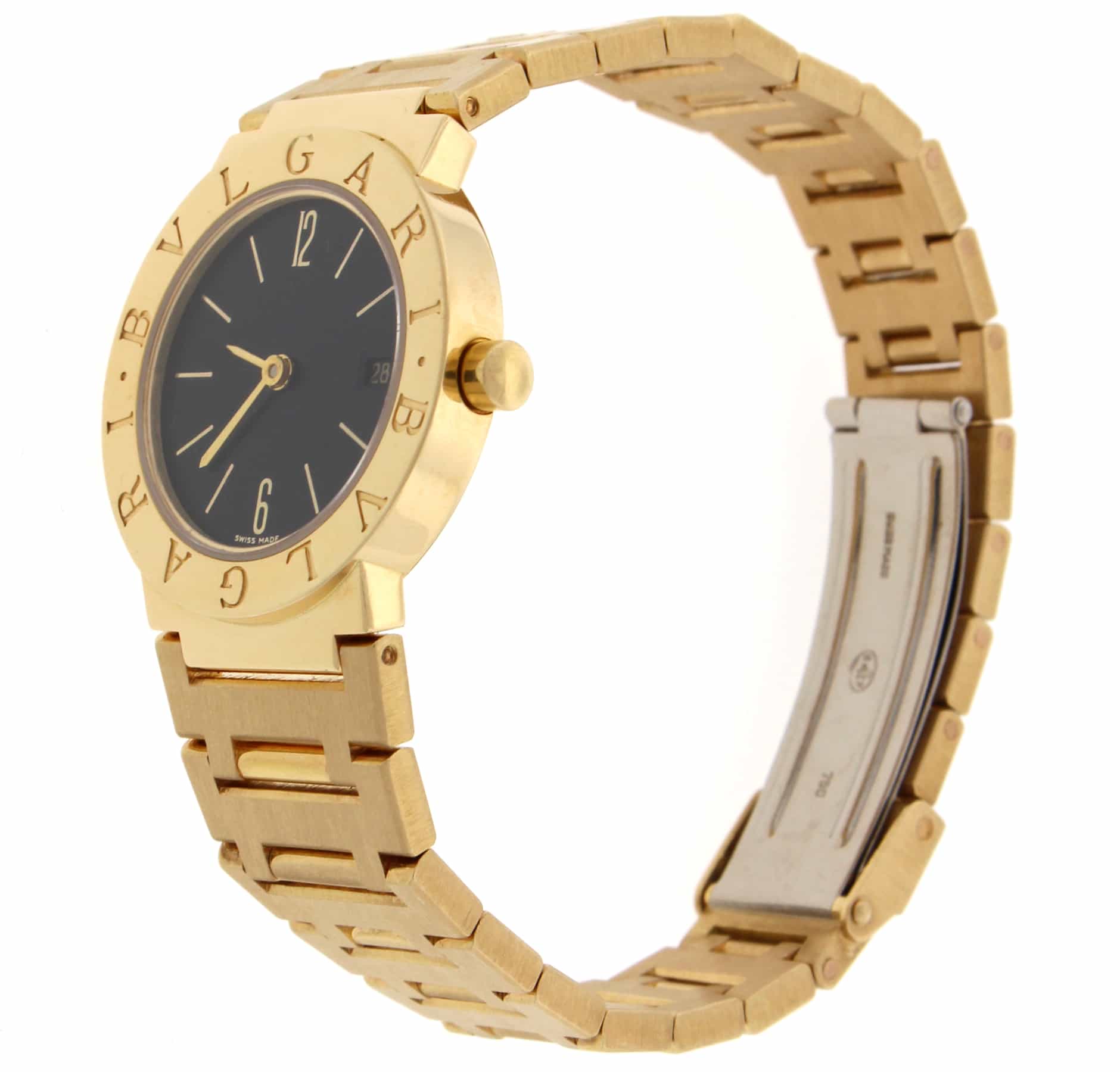 Bvlgari Bvlgari 18K Yellow Gold 26MM Black Dial Ladies Watch BB.26.GGD