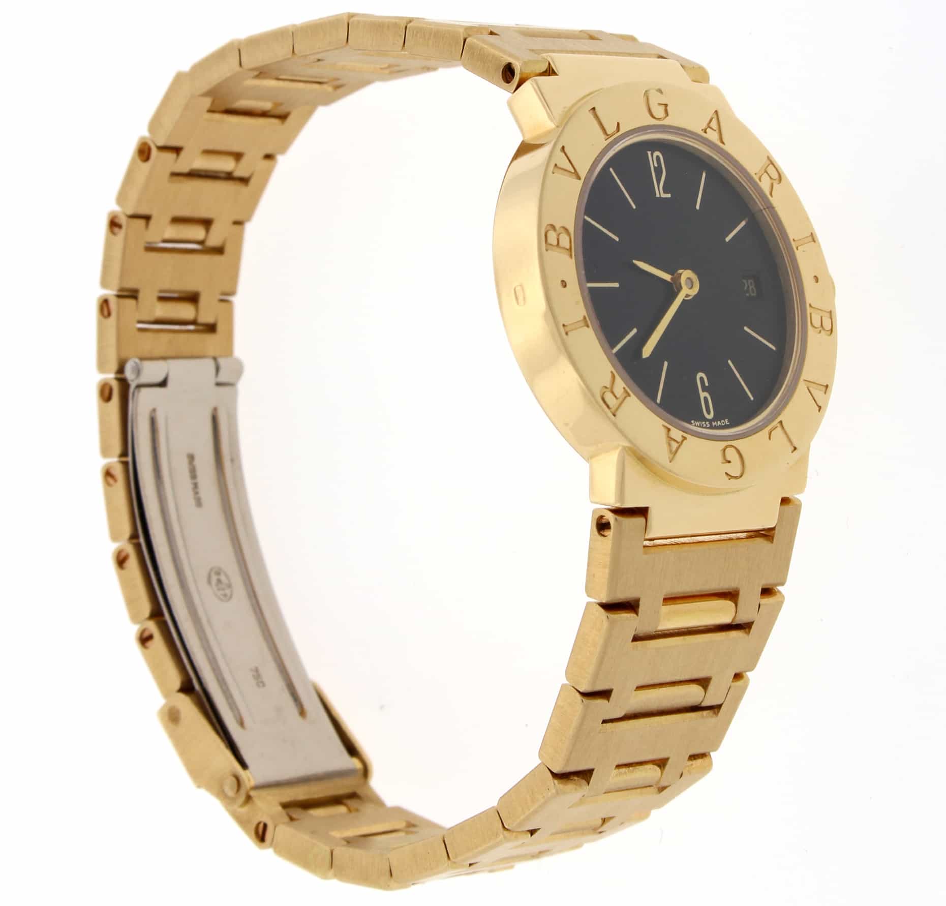 Bvlgari Bvlgari 18K Yellow Gold 26MM Black Dial Ladies Watch BB.26.GGD