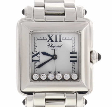 Chopard Happy Sport Square Floating Diamonds Stainless Steel Ladies Watch 27834923