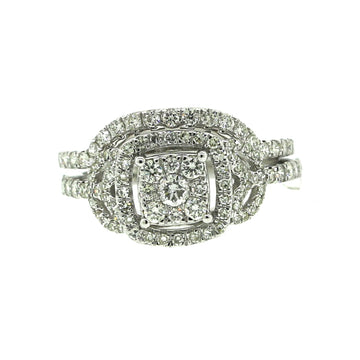 14K White Gold 0.97ct Diamond Ring Engagement Ring
