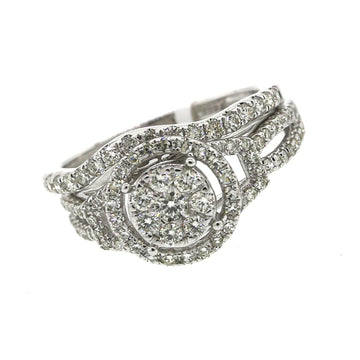 14K White Gold 0.98ct Diamond Ring Engagement Ring
