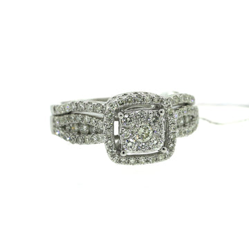 14K White Gold 0.96ct Diamond Ring Engagement Ring