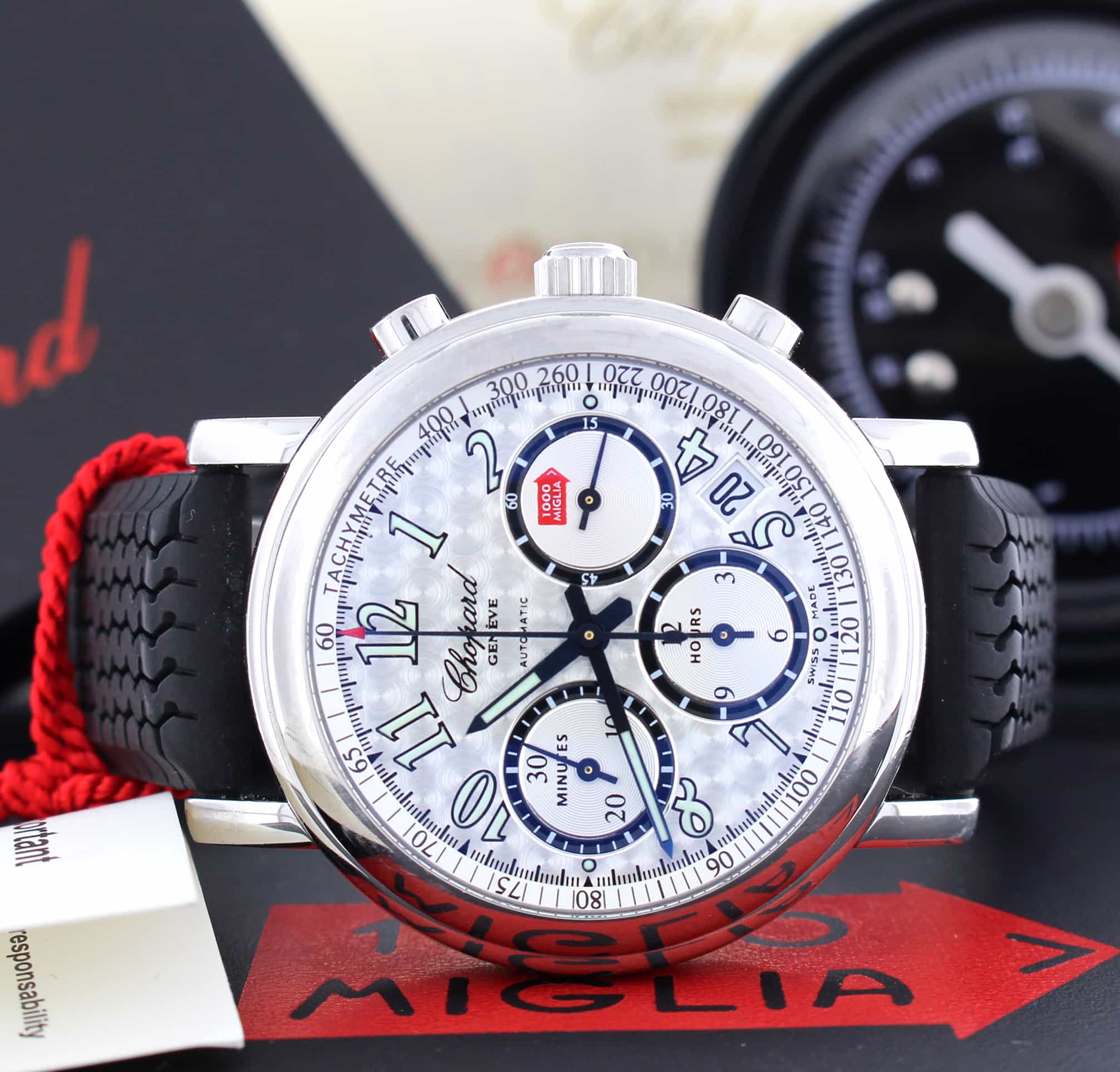 Chopard Mille Miglia 1000 Chronograph Silver Gray Dial Steel Mens Watch 168331 99