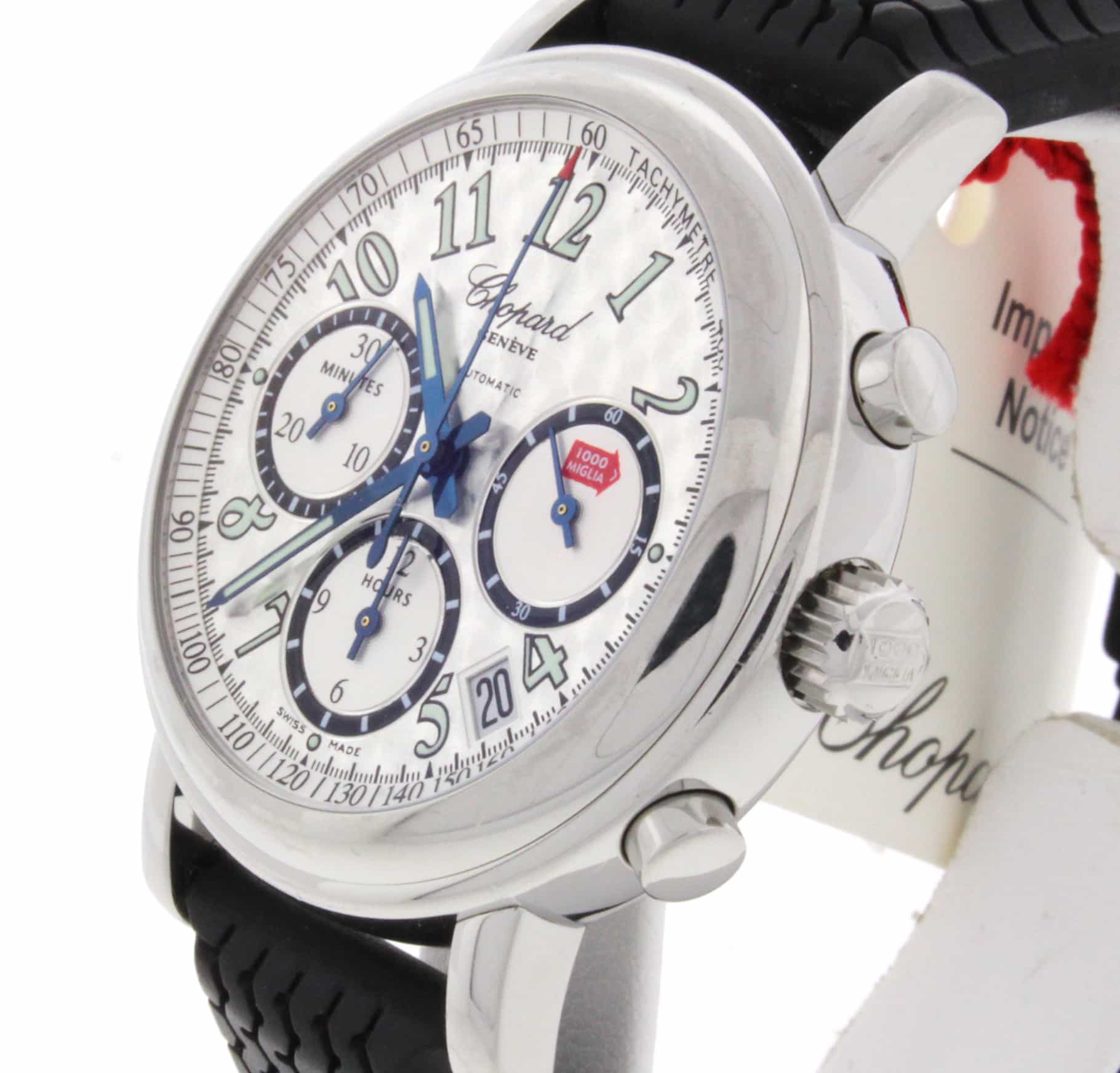 Chopard Mille Miglia 1000 Chronograph Silver Gray Dial Steel Mens Watch 168331 99