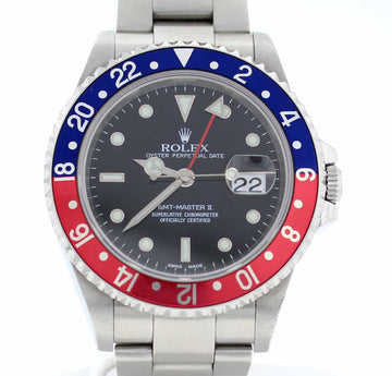Rolex GMT-Master II Pepsi Bezel Black Dial 40MM Automatic Steel Mens Watch 16710