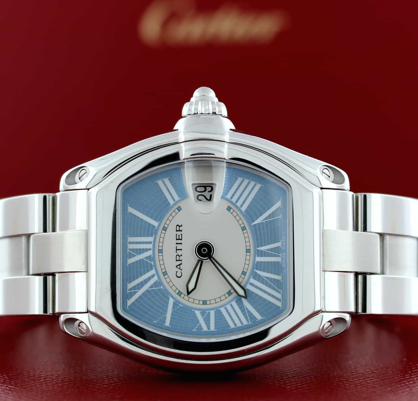 Cartier roadster blue outlet dial