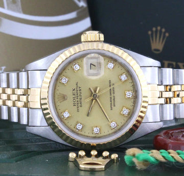 Rolex Datejust Original Champagne Diamond Dial 2-Tone 18K Yellow Gold/Steel 26MM Ladies Watch