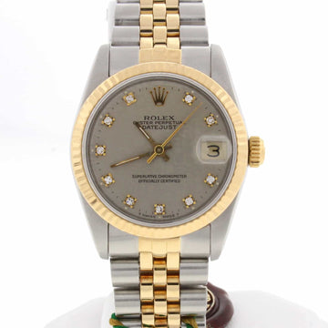 Rolex Datejust Midsize Original Jubilee Diamond Dial 2-Tone 18K Yellow Gold/Steel Watch 68273