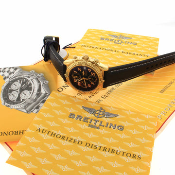 Breitling Chonomat Vitesse 18K Yellow Gold Black Dial Chronograph Automatic Mens Watch K13350