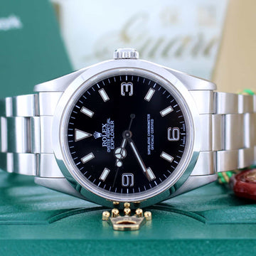 Rolex Explorer Oyster Perpetual Black Dial 34MM Automatic Stainless Steel Men's Watch 14270
