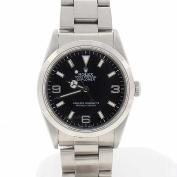 Rolex Explorer Oyster Perpetual Black Dial 34MM Automatic Stainless Steel Men's Watch 14270