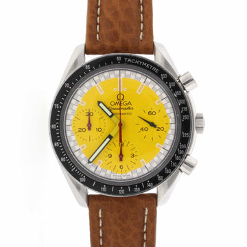 Omega Speedmaster Chronograph Michael Schumacher Yellow Dial Automatic 39MM Stainless Steel Mens Watch 351012