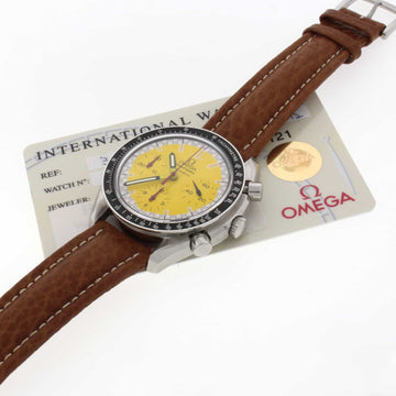 Omega Speedmaster Chronograph Michael Schumacher Yellow Dial Automatic 39MM Stainless Steel Mens Watch 351012